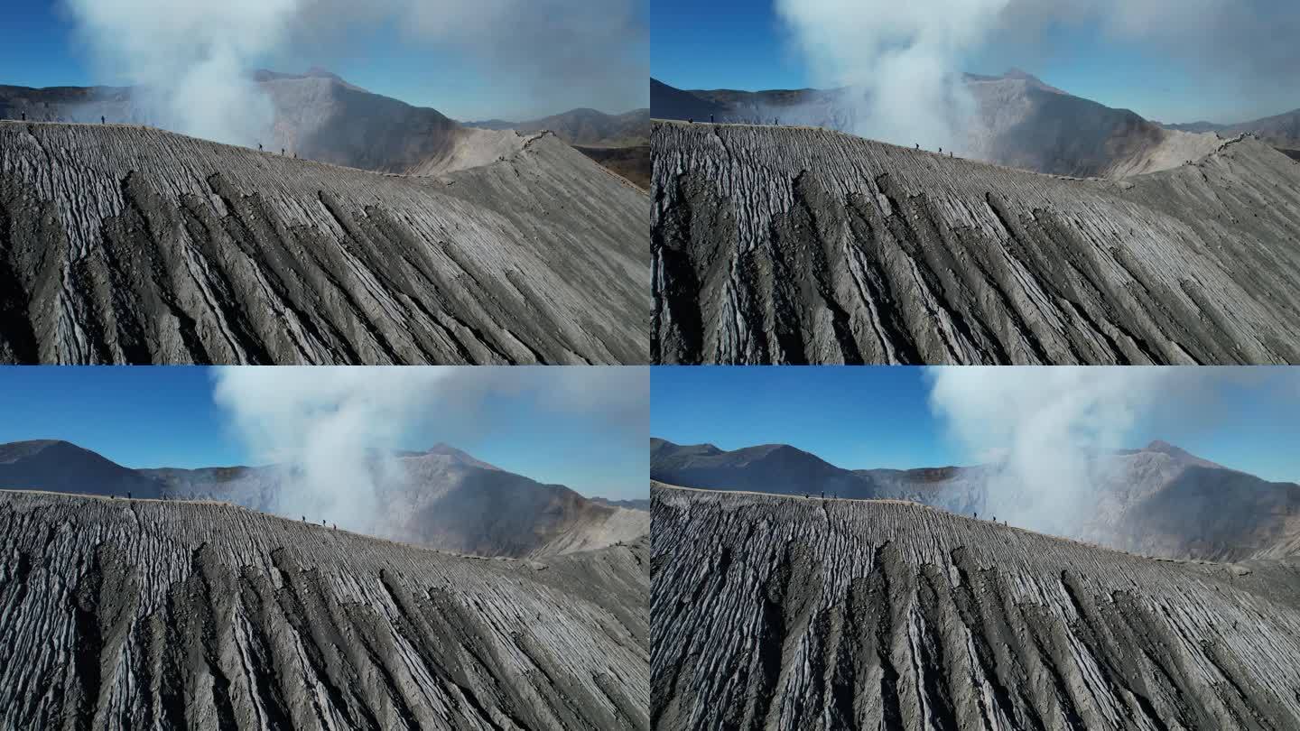 航拍印尼布罗莫火山登山素材