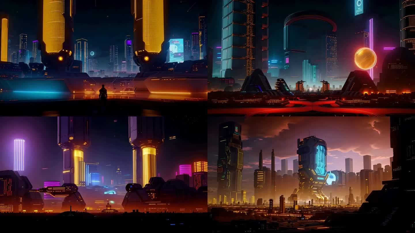 科幻未来赛博科技城市