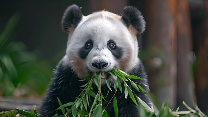 呆萌的大熊猫吃竹子国宝ai素材原创_1