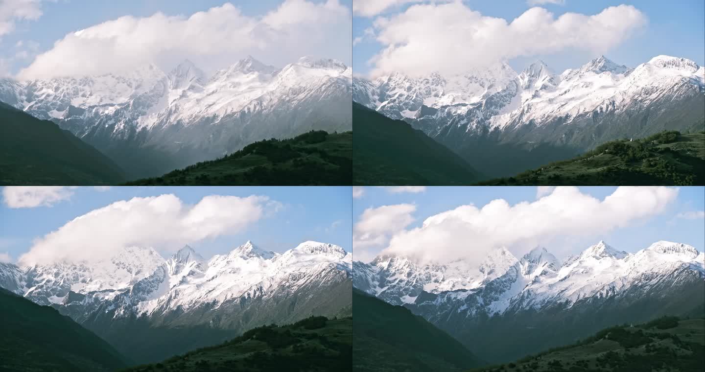 春季雪山云雾视频
