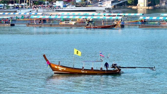 4K航拍 普吉岛-芭东海滩-海上小船
