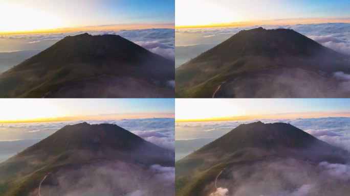 印尼宜珍火山云海风光航拍