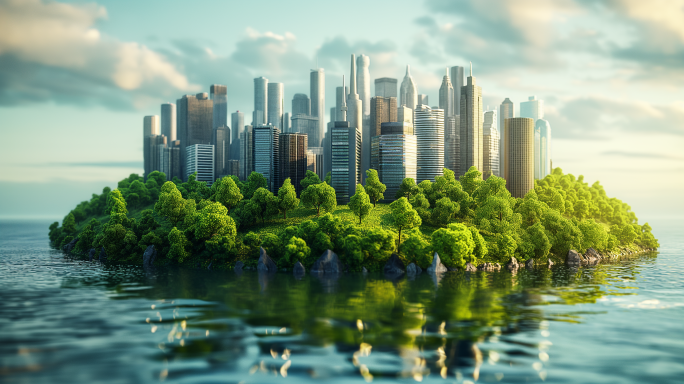 绿色概念城市碳中和环境宣传片头