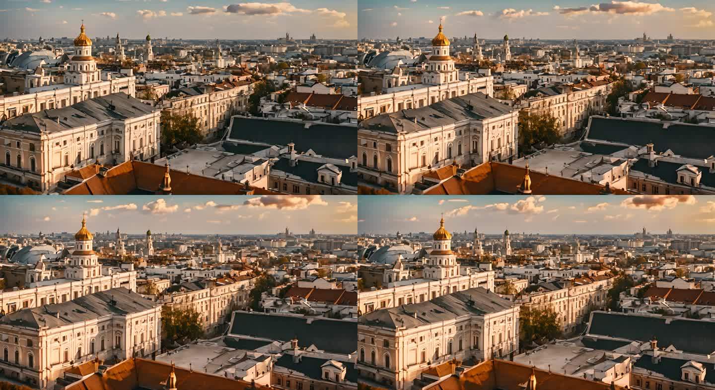 圣彼得堡屋顶上的城市景观
