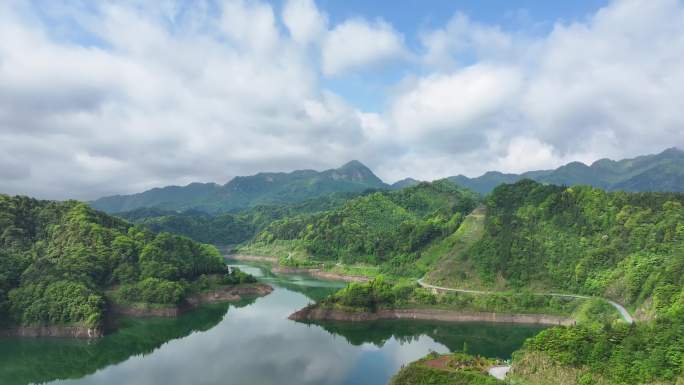 美丽中国-碧水青山航拍素材