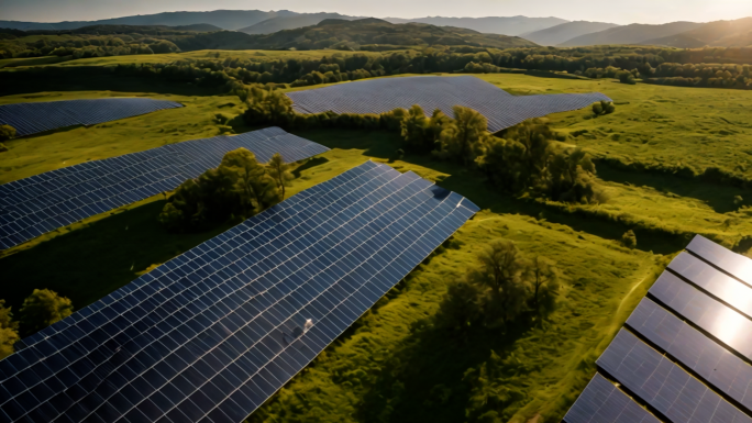 太阳能板 新能源 发电站  光伏板 光能