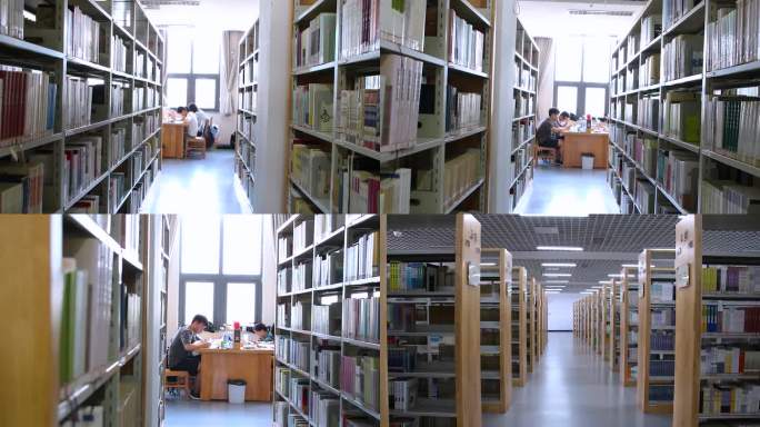 图书馆大学生学习空镜