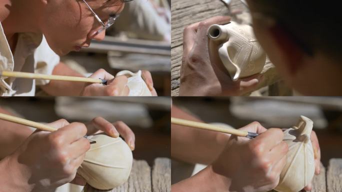 工匠陶瓷雕刻