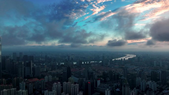 4K航拍上海城市风光自然美景