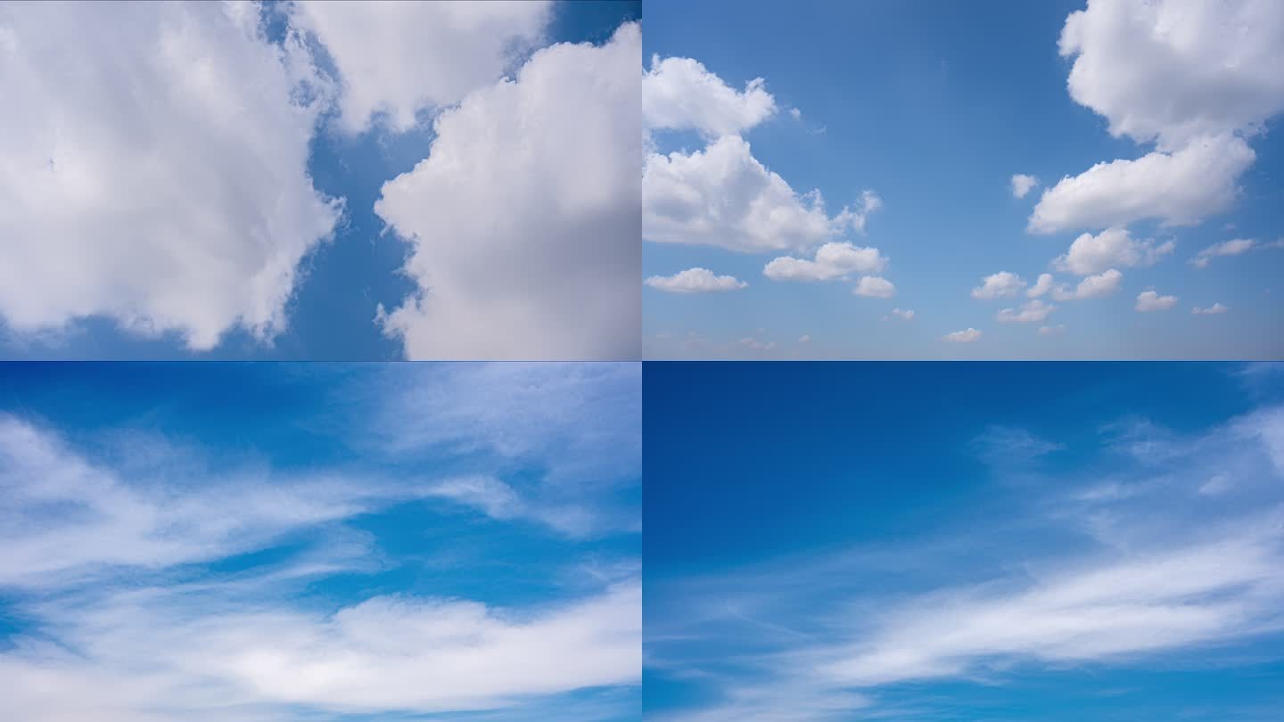 蓝色天空白云延时