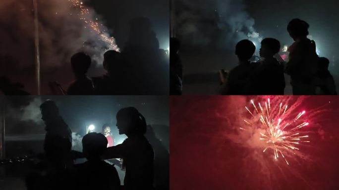 烟花秀烟花表演国庆中秋火焰人群活动放烟花