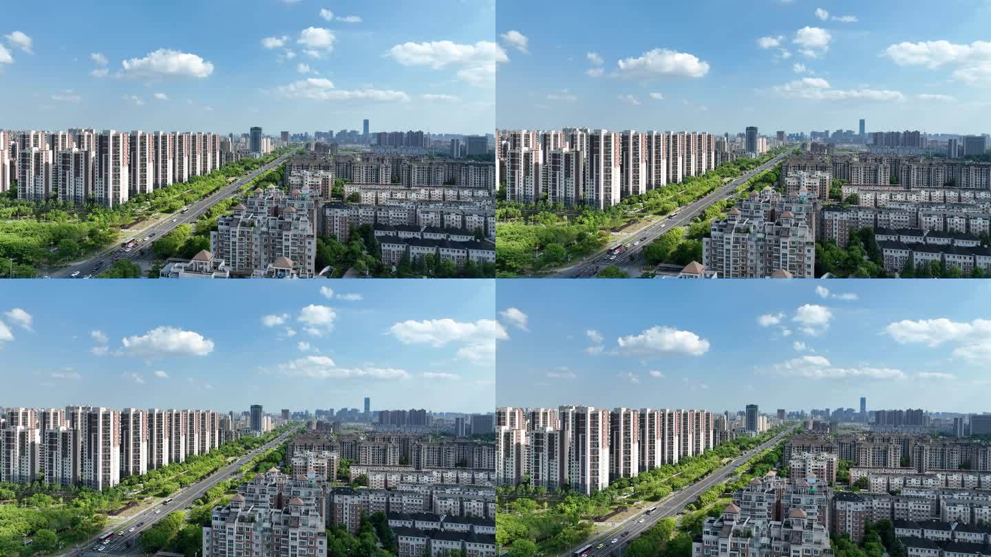 4K航拍昆山城市建筑风光大景