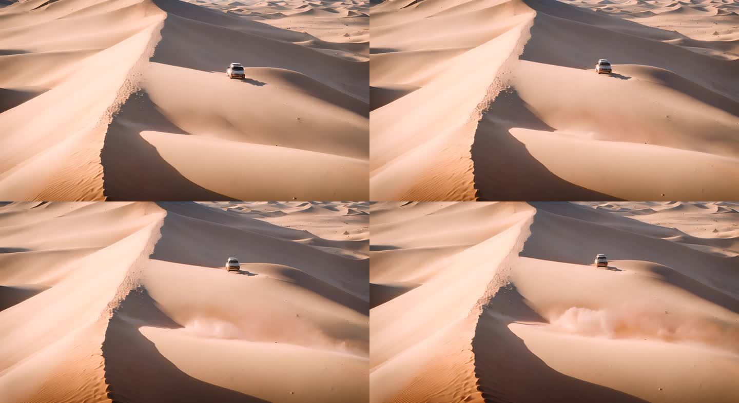 飞越沙丘阿拉伯迪拜阿联酋沙漠