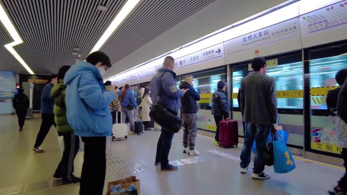 上海城市地铁人流视频素材40