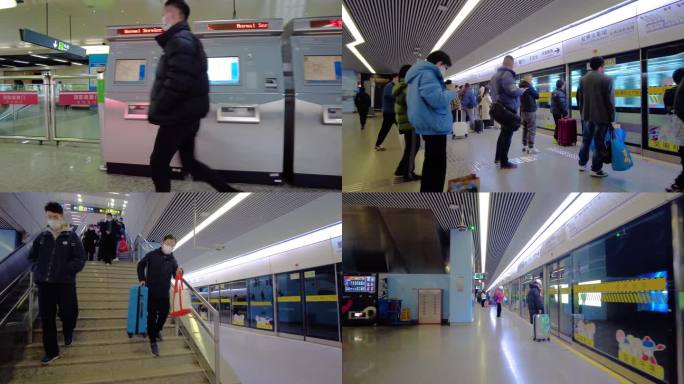 上海城市地铁人流视频素材40