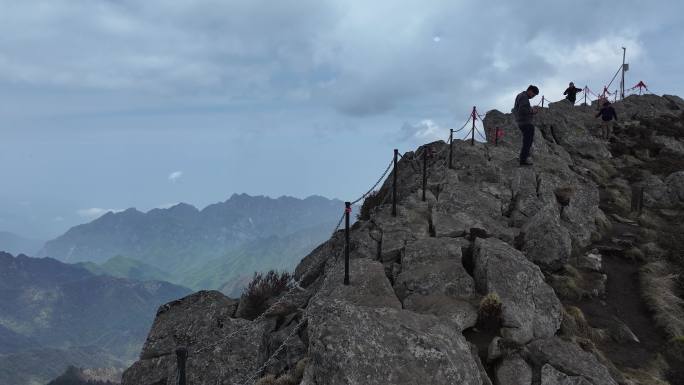 秦岭 太白山 航拍 天圆地方 天下索道