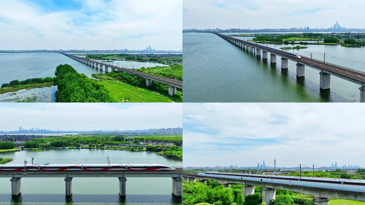 4k航拍高铁，动车，复兴号高铁中国速度