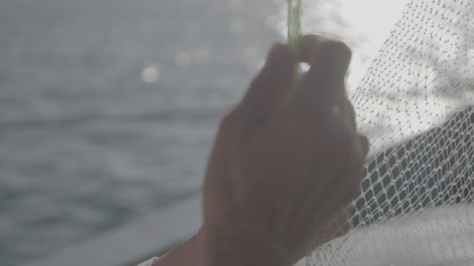 大海 织渔网 渔网 渔民 渔女