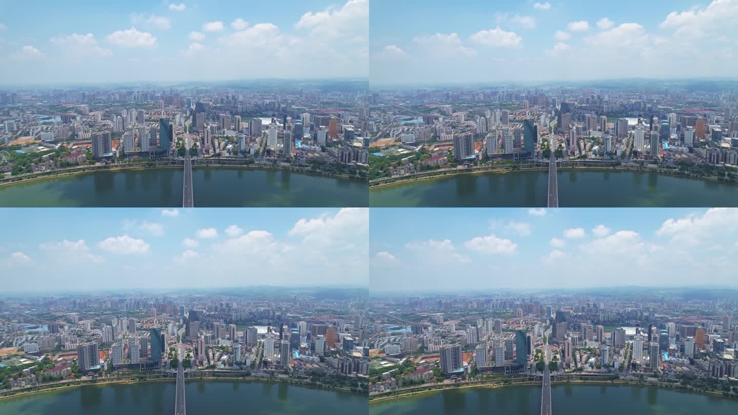 中国株洲大桥城市中轴线风光