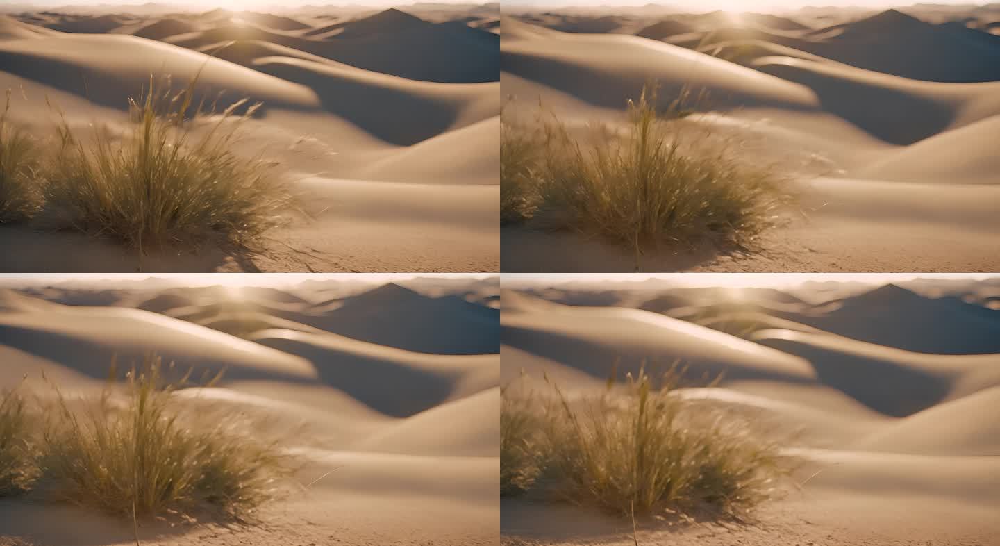 沙漠中的生长的野草