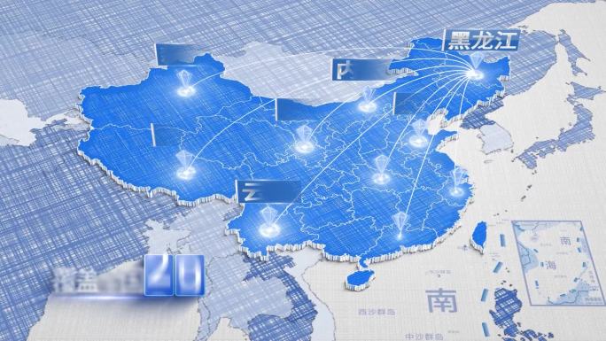 【原创】黑龙江地图辐射分布全国区位