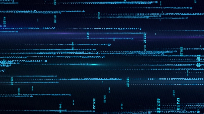 8K黑客粒子数字流右行循环大数据蓝色科技
