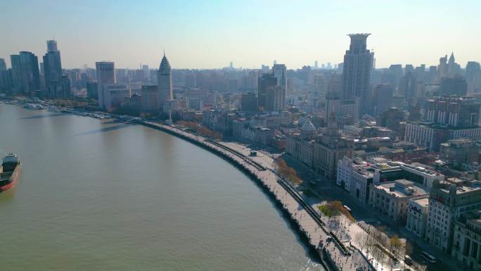 上海外滩黄浦江苏州河陆家嘴风景视频素材4