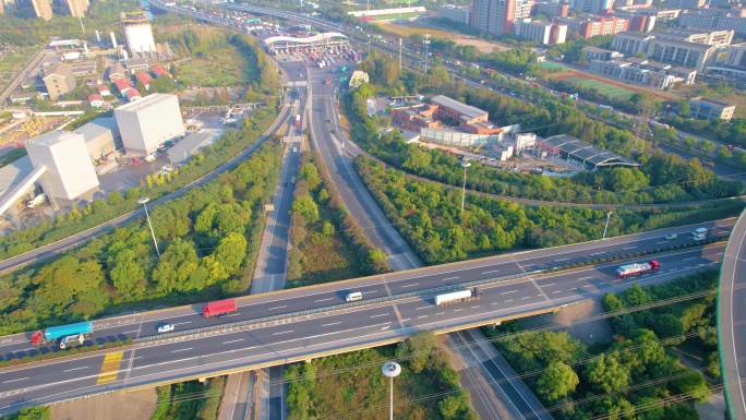 杭州钱塘新区下沙立交桥城市风景视频素材