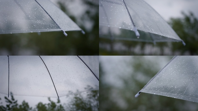 雨天雨伞雨滴伤感空镜