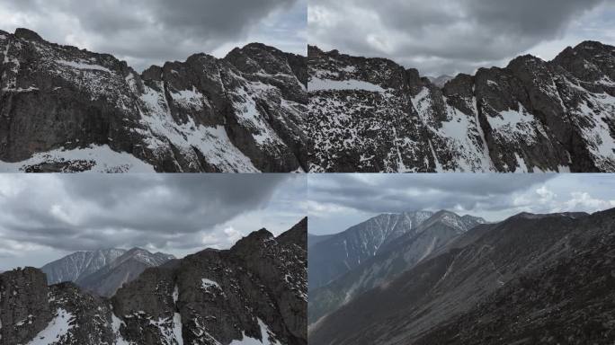 秦岭太白山  大公文庙 雪山 石海 航拍