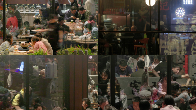 夜色美食城餐厅合集：食客用餐的夜食风情