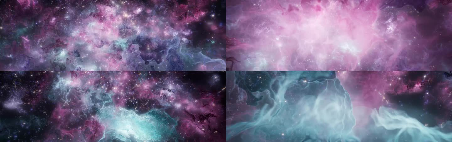 紫色星云穿梭穿越宇宙星辰唯美梦幻空间