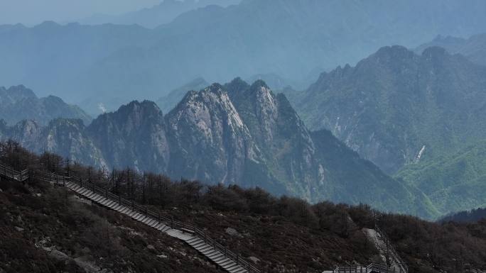 秦岭 太白山 航拍 天圆地方 天下索道