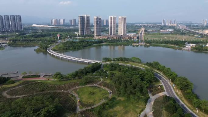 航拍 肇庆市 鼎湖新区 砚阳湖景区