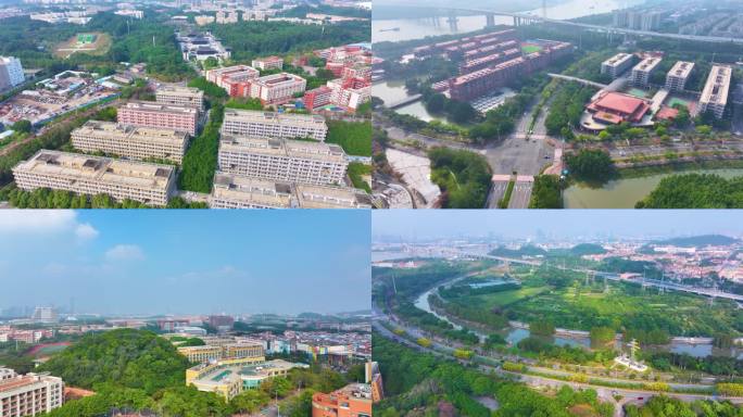 广州大学城航拍校园广州番禺区广东城市风景