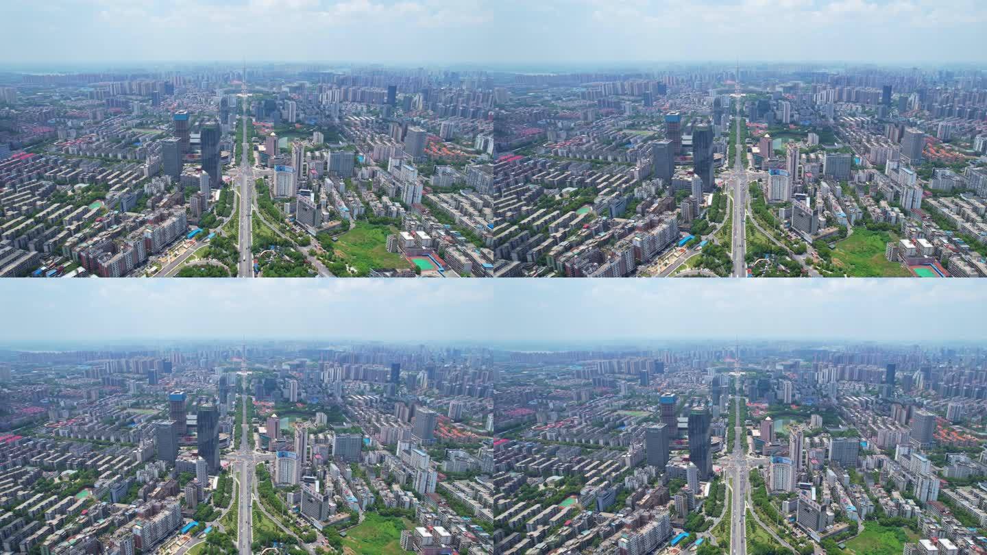 中国株洲城市中轴线建筑航拍