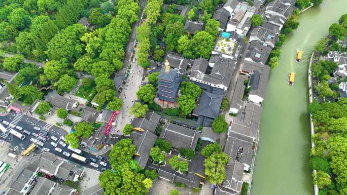 江苏苏州市姑苏区寒山寺江南水乡风景风光航