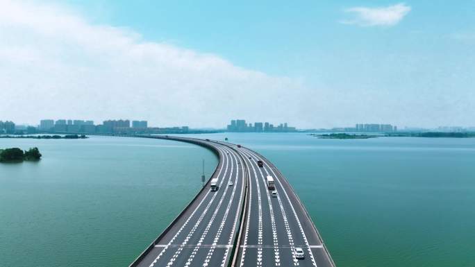 武汉后官湖大桥最美水上大桥航拍11段4K
