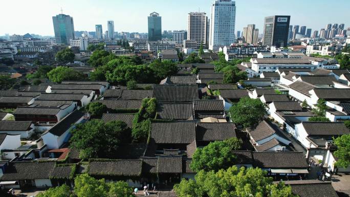 浙江绍兴鲁迅故居5A景区航拍