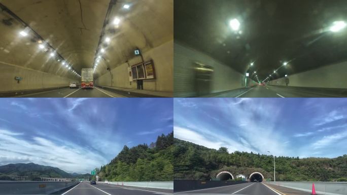 高速公路行驶主观视角-隧道