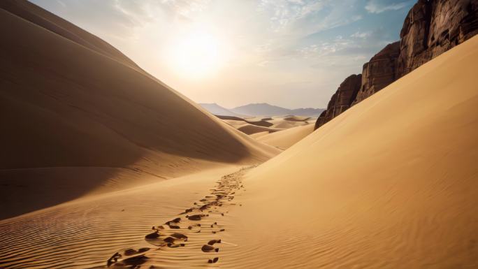 丝绸之路大漠西域大漠戈壁风景背景