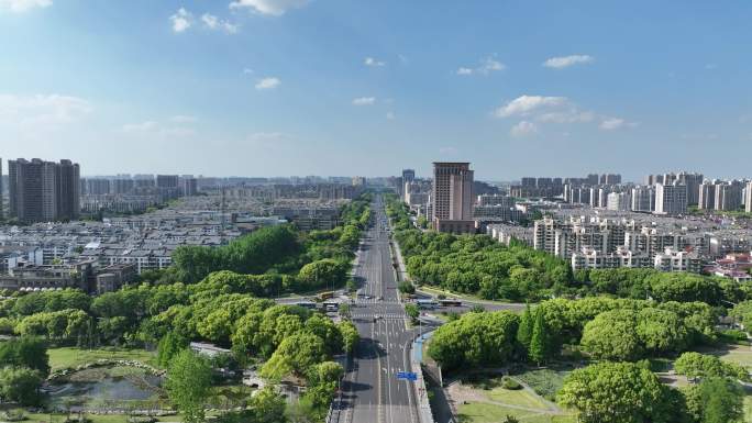 4K航拍昆山城市建筑风光大景