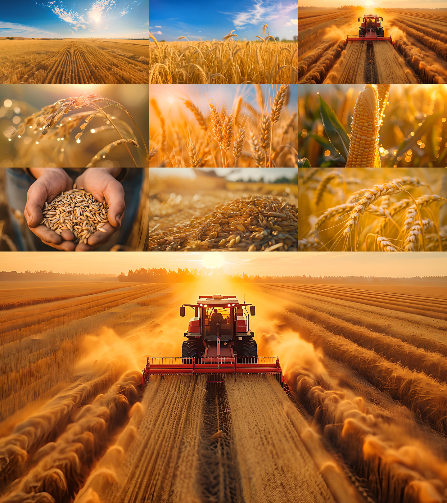 小麦农业粮食 秋收 丰收