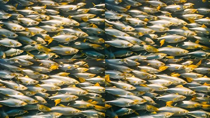 一群蓝鲱鱼精致的圆鲱鱼或蓝背鲱鱼