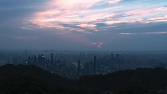 重庆大金鹰观景台日转夜延时