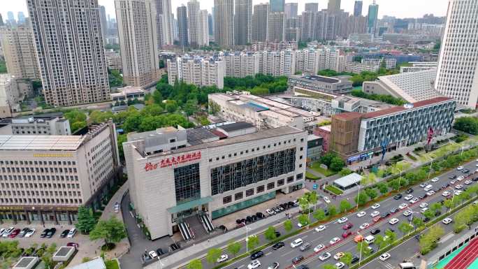 湖北美术馆武汉市东湖路航拍武昌区城市风景