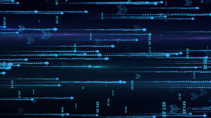 8K黑客粒子数字流右行循环大数据蓝色科技