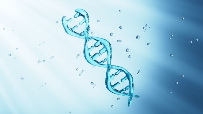 蓝色的DNA和分子结构生物科技概念视频