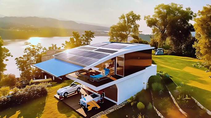 汽车自驾露营 新能源 光伏 车顶太阳能板