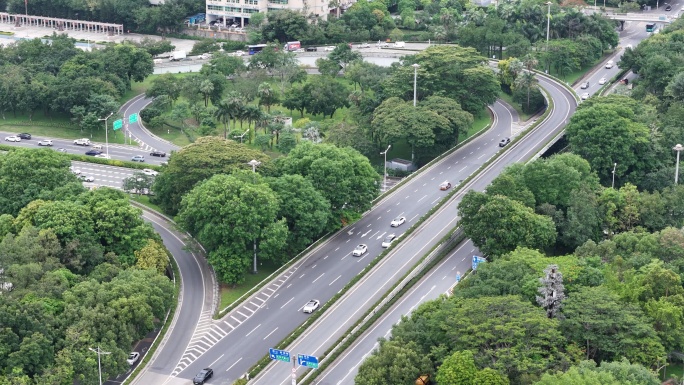 深圳北环大道车流航拍